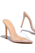 Load image into Gallery viewer, Beauty Blogger Clear Strap Heel Mules - Nude
