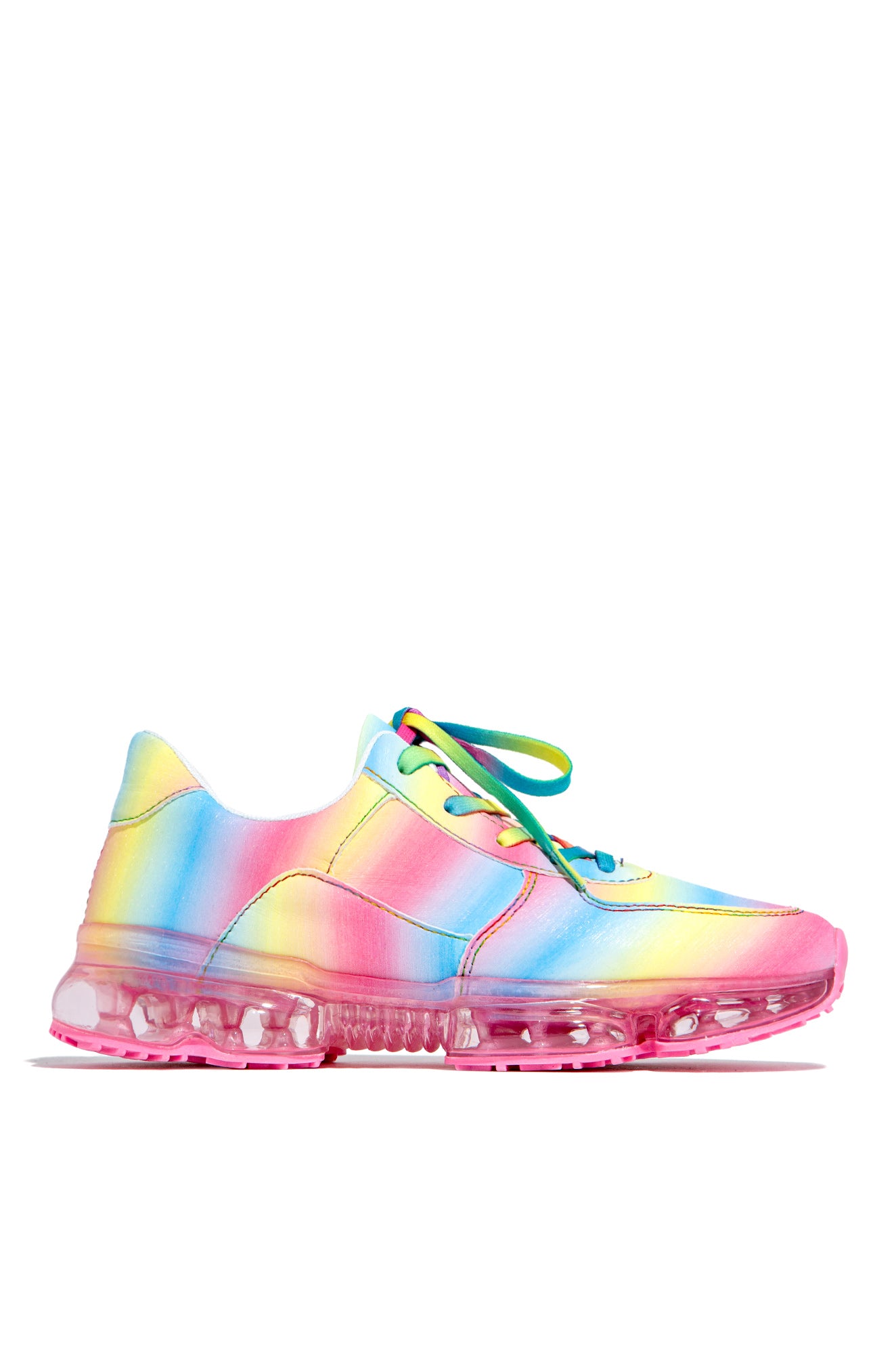 Miss Lola | Rainbow Lace Up Sneakers – MISS LOLA