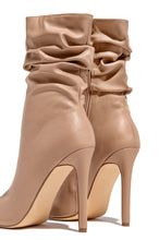 Load image into Gallery viewer, So Flirty Ruched Detailed Ankle Heel Boots - Nude
