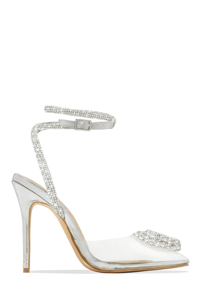 Metallic Silver Glitter Fabric Pumps with Ivory Tulle Overlay | LOVE100  |Cruise '20 |JIMMY CHOO