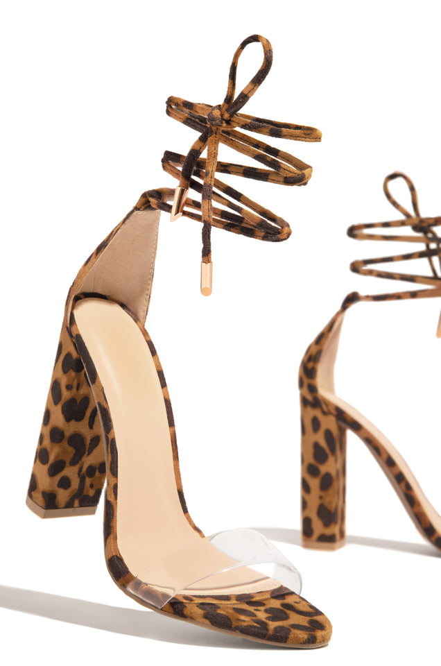 Clear on sale leopard heels