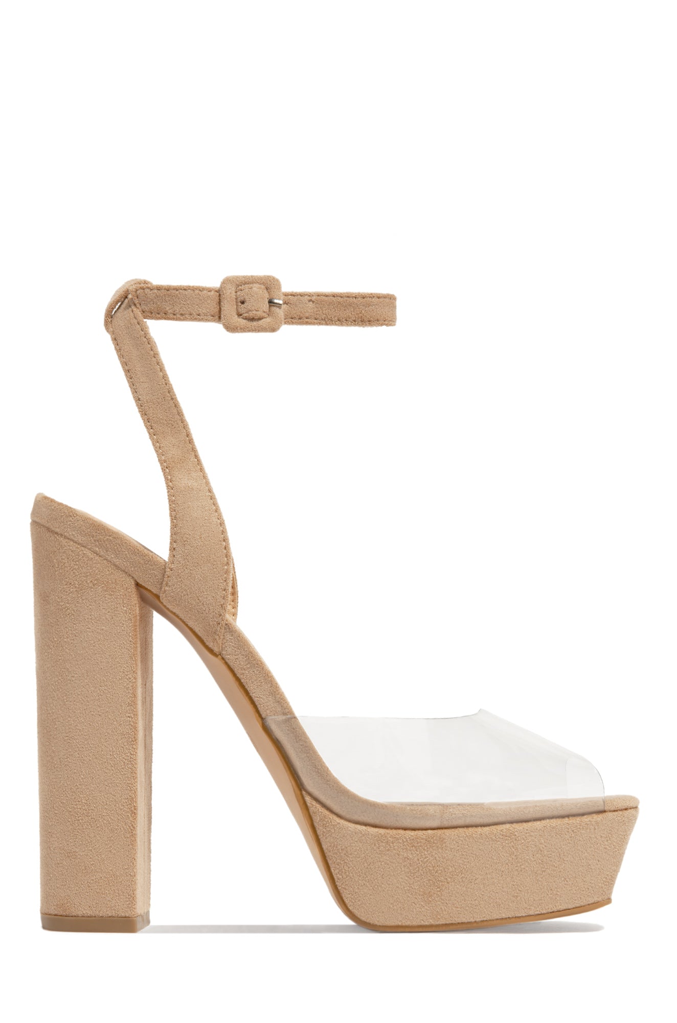 Nude suede platform heels best sale