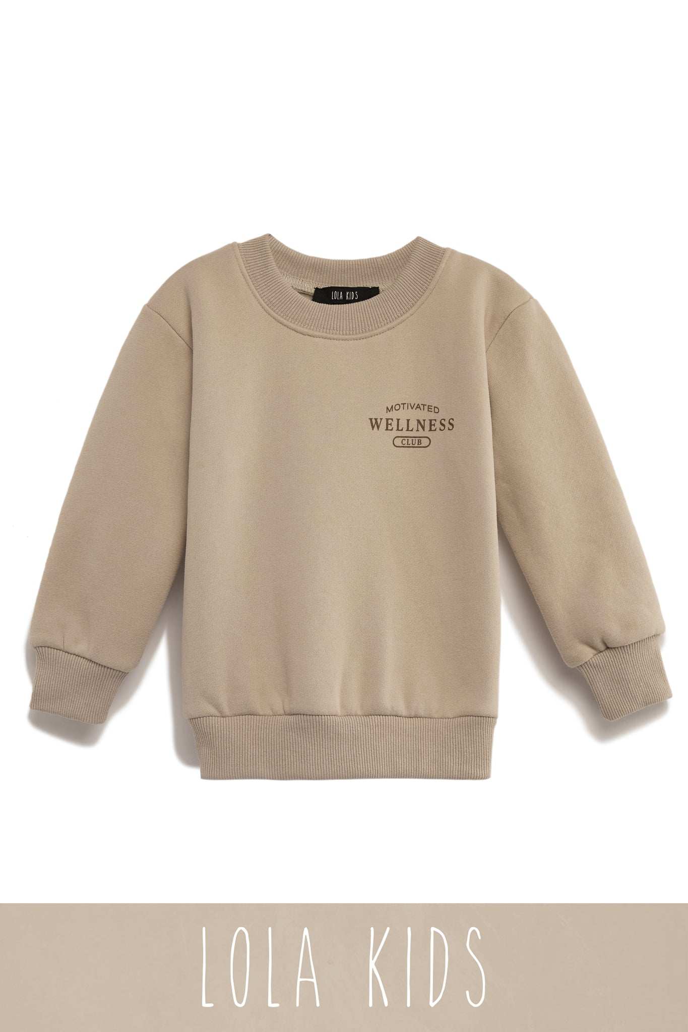 Kids Motivated Wellness Club Nude | Crewneck – MISS LOLA