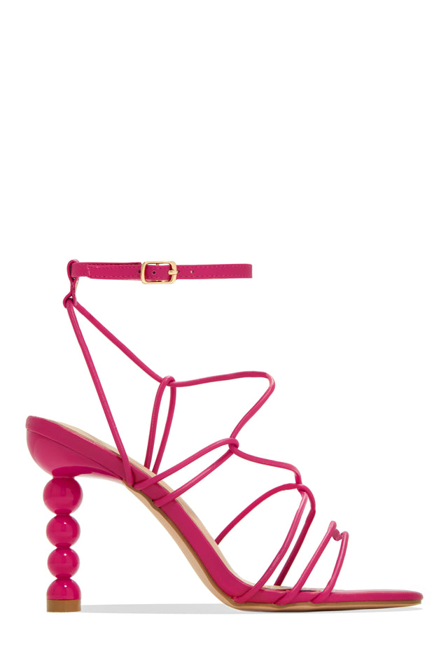 Women's Fashionable And Comfortable Hot Pink Stiletto Heels With Back Strap  | SHEIN USA
