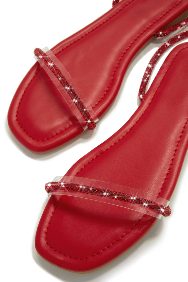 Red flat strappy online sandals