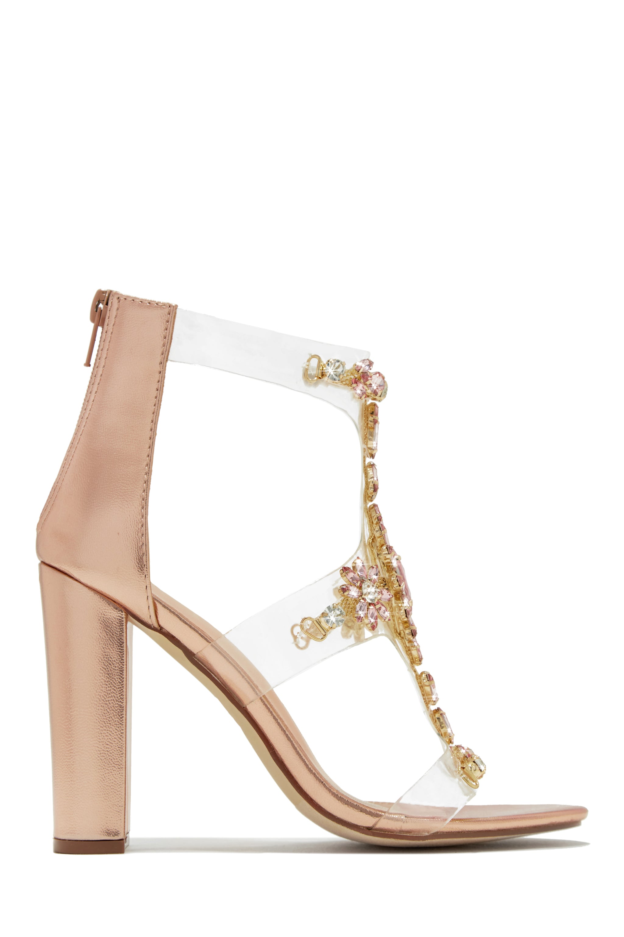 Rose gold thick heels online