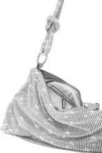 Load image into Gallery viewer, Silver Embellished Bag With Inside Zipper Pocket 
