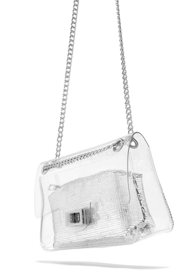 Miss Lola  All About Me Silver Metallic Woven Handbag – MISS LOLA