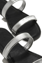 Load image into Gallery viewer, Silver-Tone Flat Sandals
