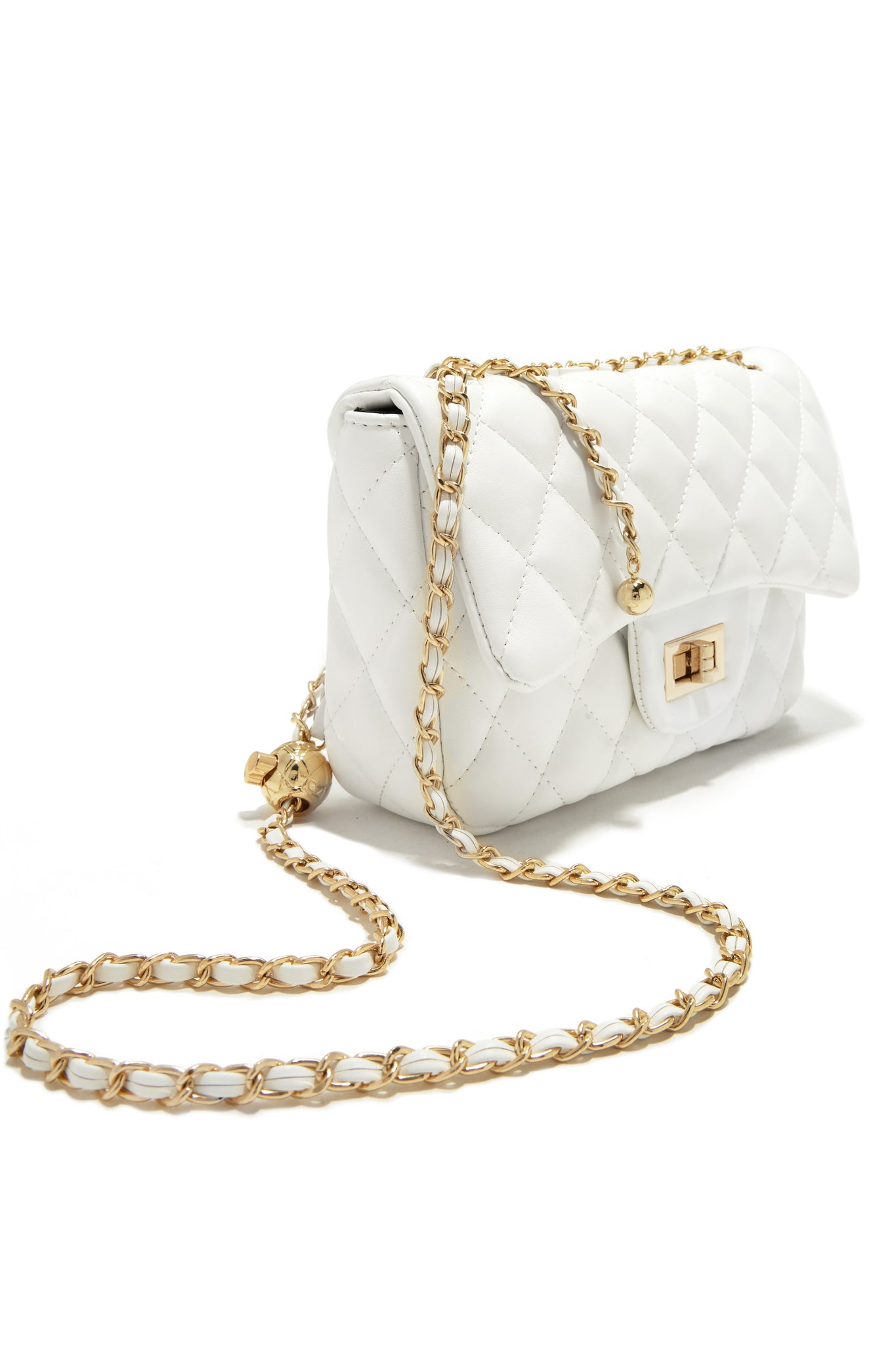 Miss Lola  Christa White Quilted Flap Bag – MISS LOLA